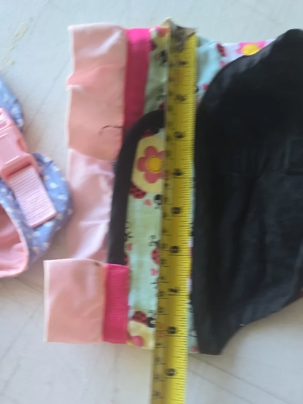 Glamour Pink, Red, Blue and Black Dog Harness & Leash Lot